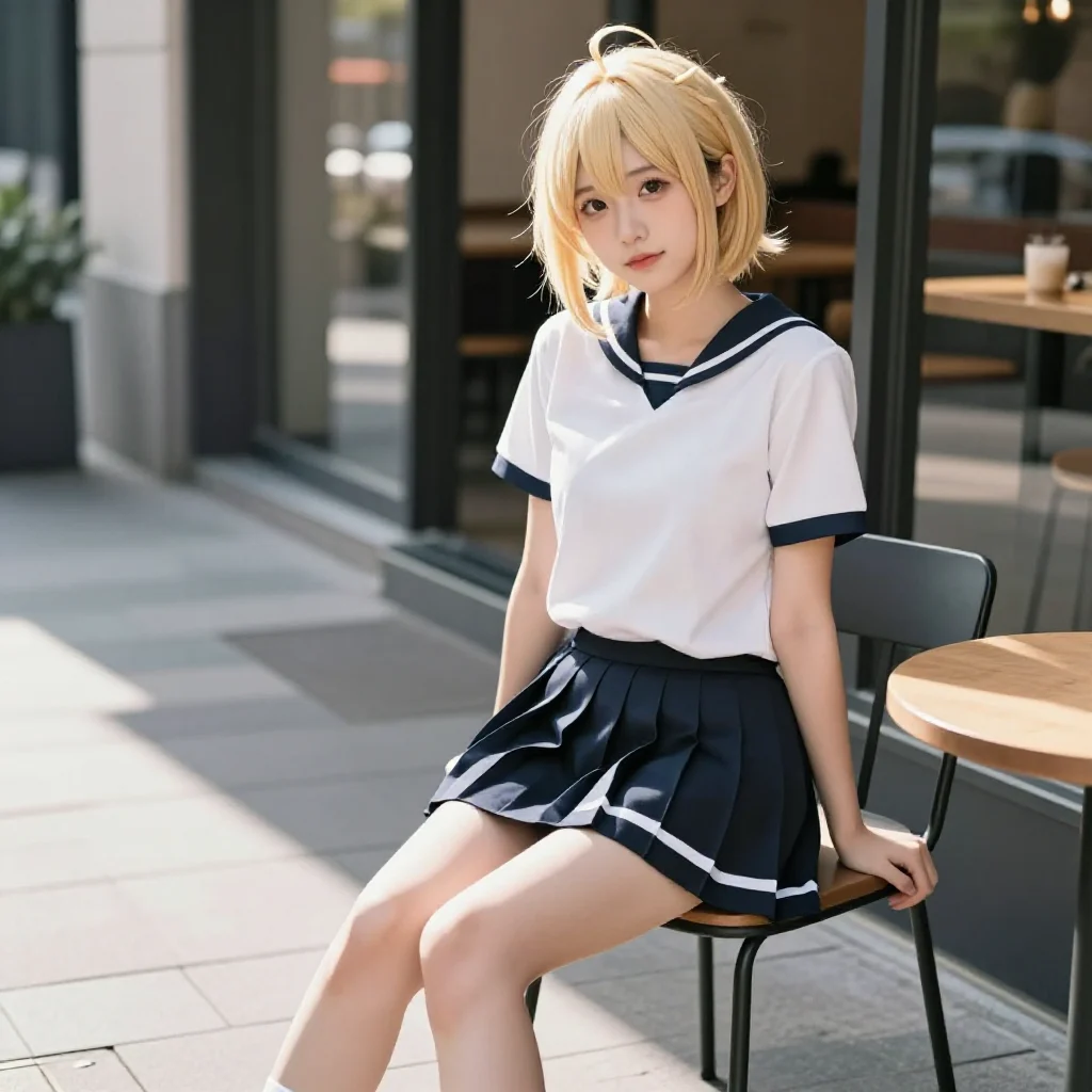 今日份校服少女主题图片 0008，杰作，最佳画质，极致细节，照片级写实 , 二次元角色写真风格