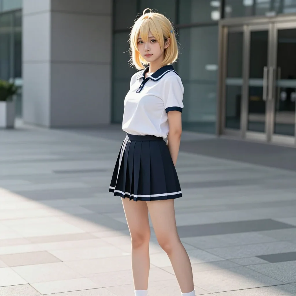 今日份校服少女主題圖片 0012，杰作，最佳画质，极致细节，照片级写实 , 二次元角色写真风格