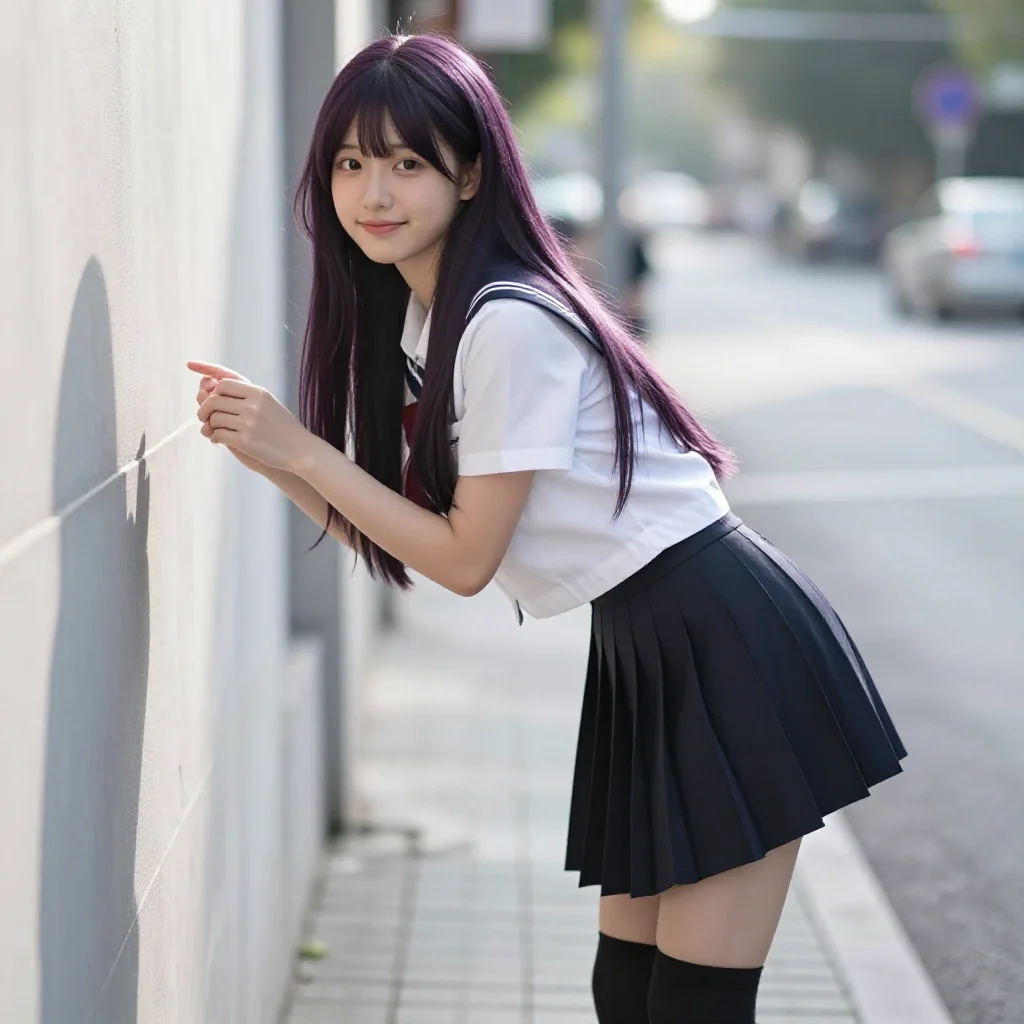 紫发少女的午后主题图片 0016，杰作，最佳画质，极致细节，照片级写实 , 偶遇抓拍风格