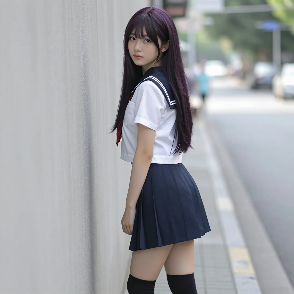 紫发少女的午后主题图片 0017，杰作，最佳画质，极致细节，照片级写实 , 偶遇抓拍风格