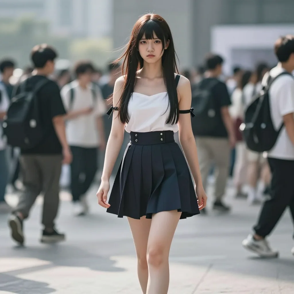 今日份校园少女感主题图片 0189，杰作，最佳画质，极致细节，照片级写实 , 动漫展抓拍风格