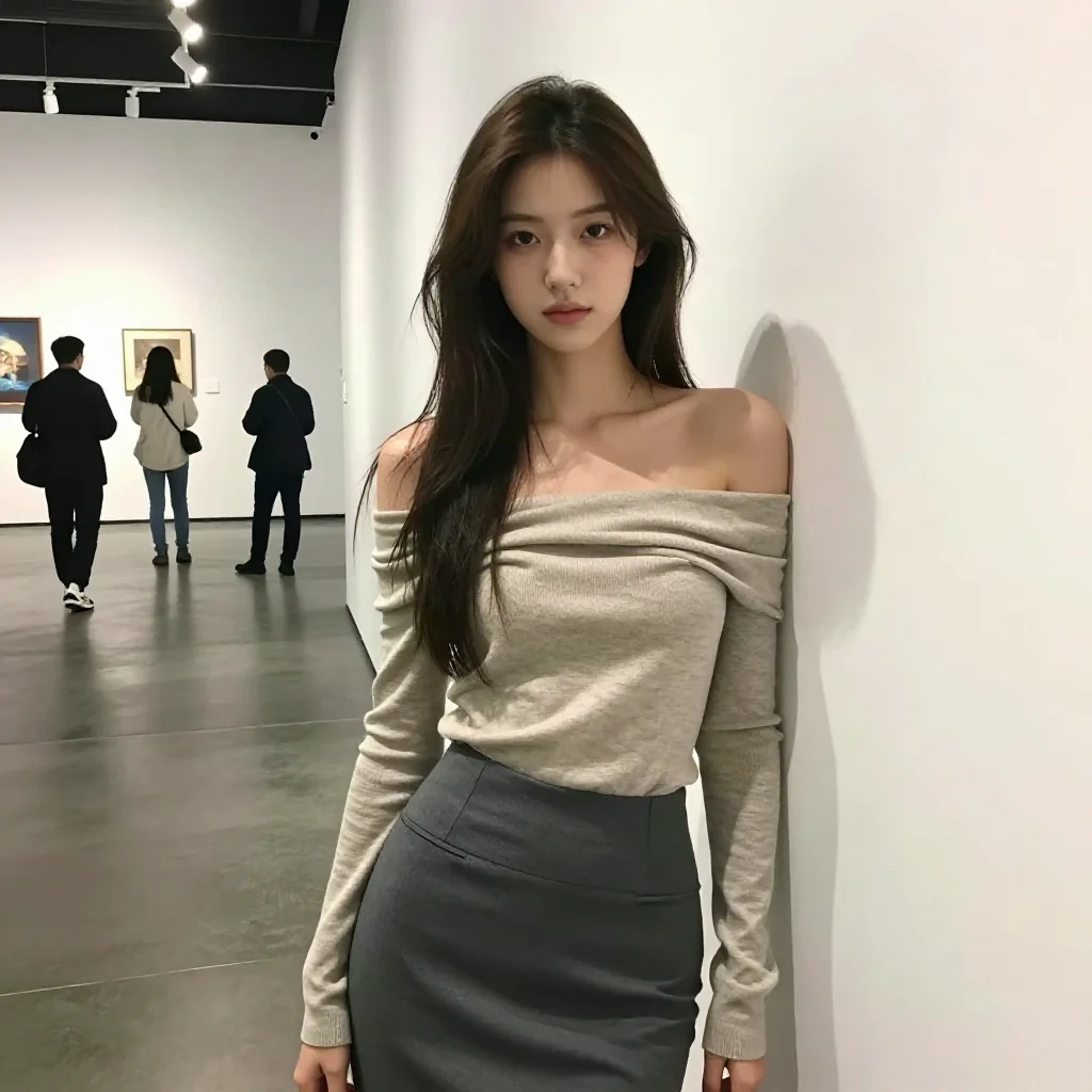 美术馆里的温柔时刻主题图片 0263，杰作，最佳画质，极致细节，照片级写实 , 展会环境叙事风格