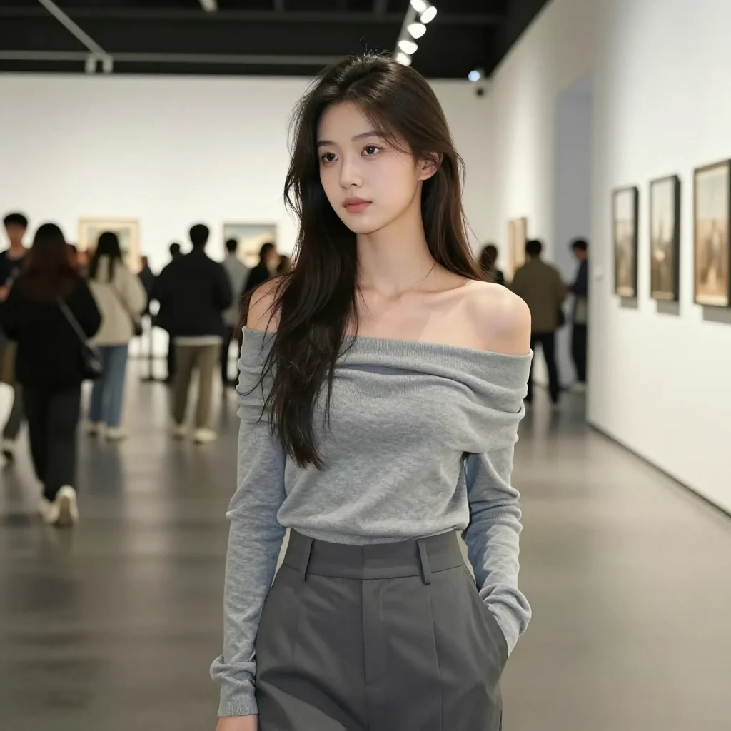 美术馆里的温柔时刻主题图片 0264，杰作，最佳画质，极致细节，照片级写实 , 展会环境叙事风格