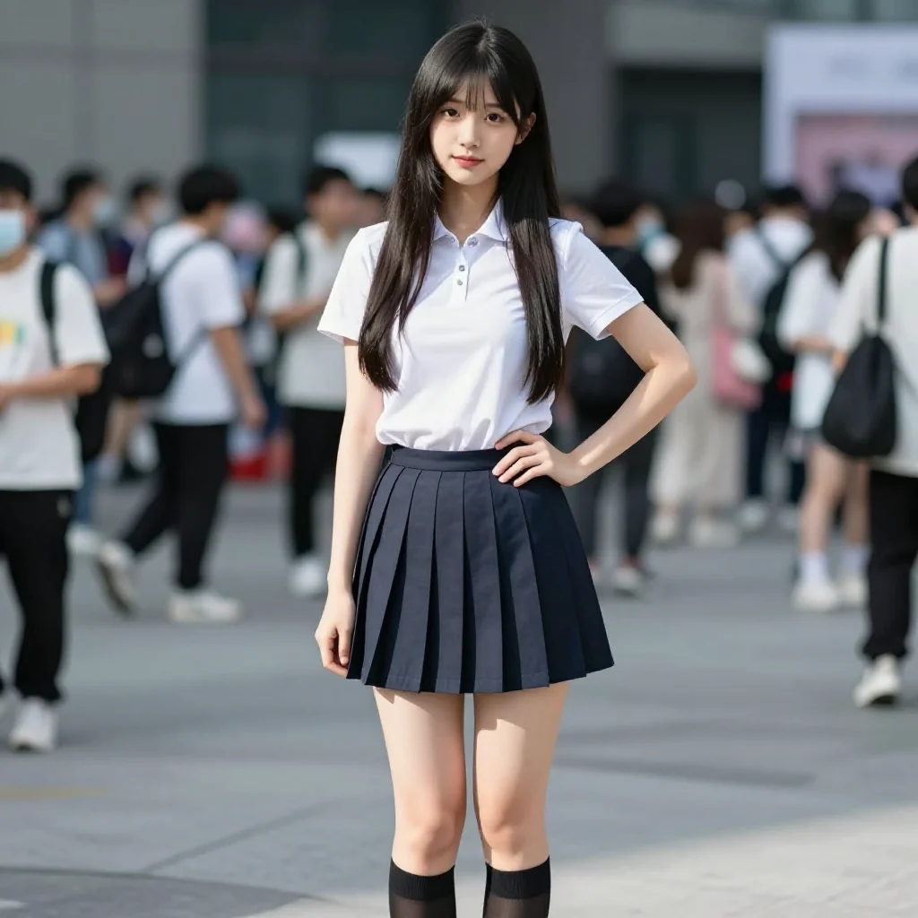 今日份校园风写真主题图片 0444，杰作，最佳画质，极致细节，照片级写实 , 日常随性街拍风格