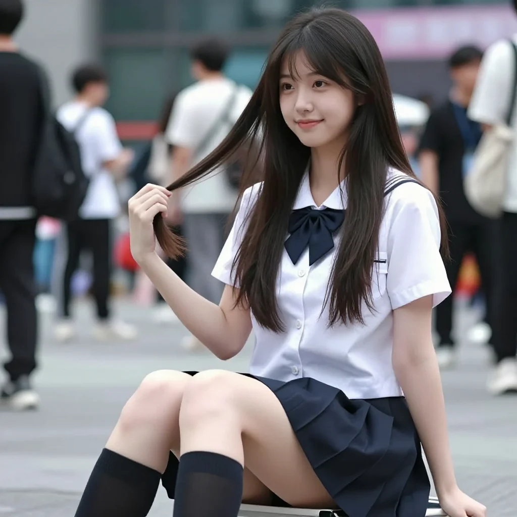 今日份校园风写真主题图片 0445，杰作，最佳画质，极致细节，照片级写实 , 日常随性街拍风格
