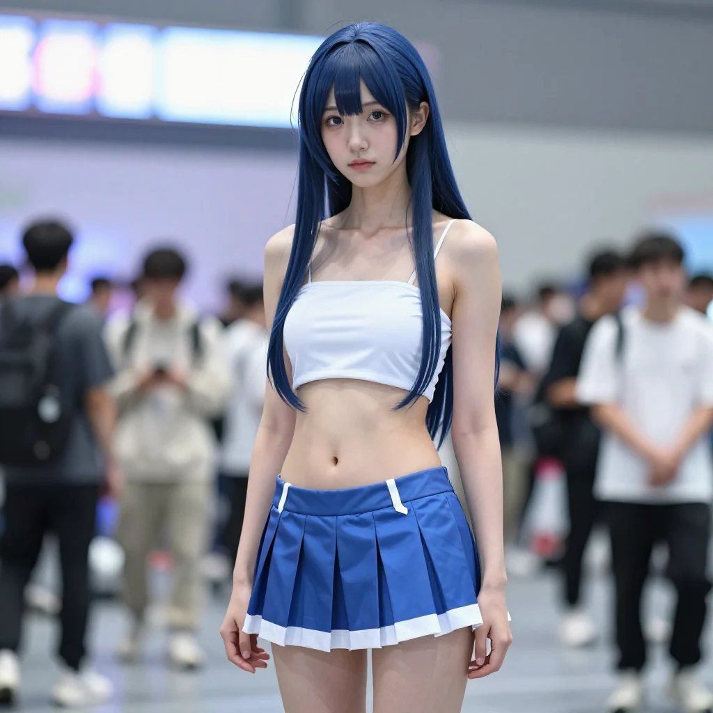 蓝发少女的校园写真主題圖片 0472，杰作，最佳画质，极致细节，照片级写实 , 角色扮演人像摄影风格