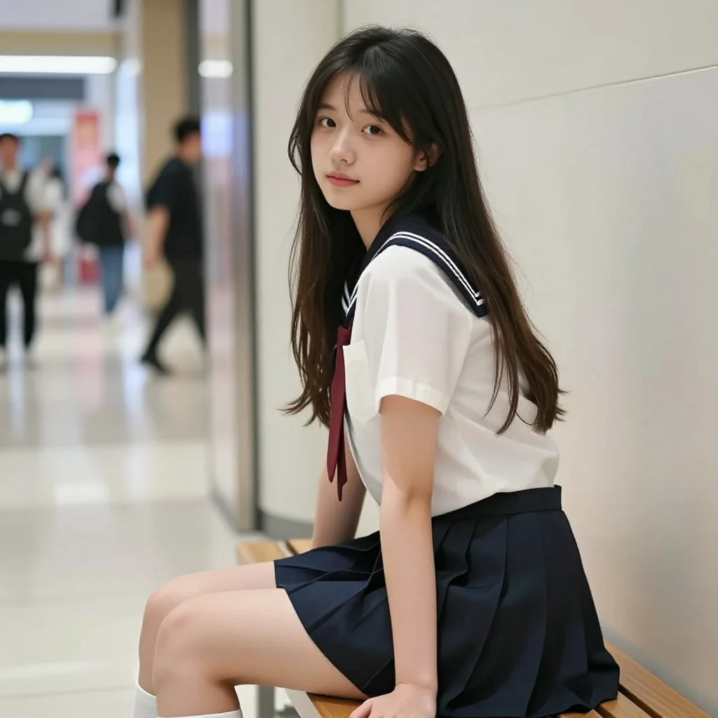 今日份校服少女主题图片 0482，杰作，最佳画质，极致细节，照片级写实 , 角色扮演人像摄影风格