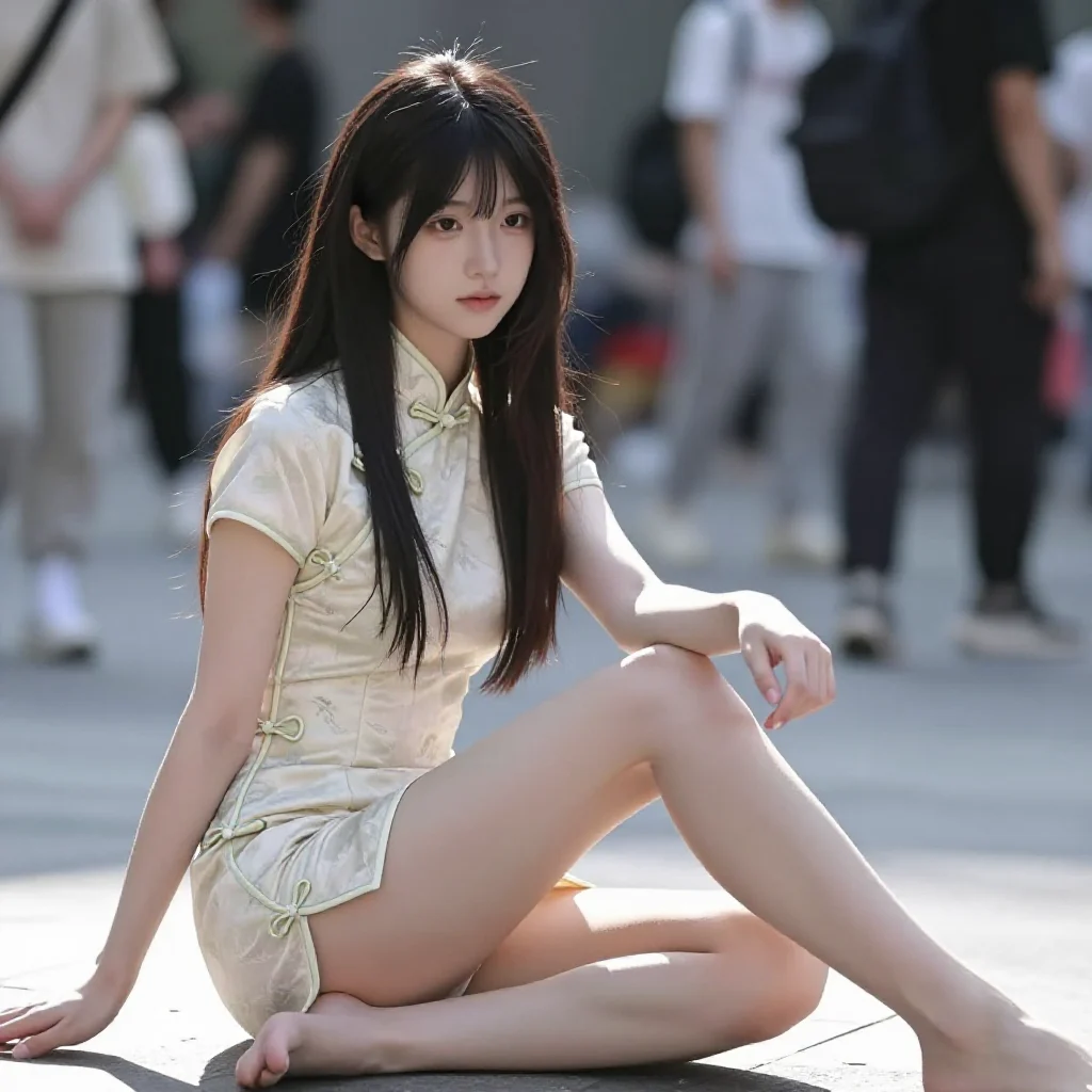 旗袍少女的日常主题图片 0496，杰作，最佳画质，极致细节，照片级写实 , 都市街拍纪实风