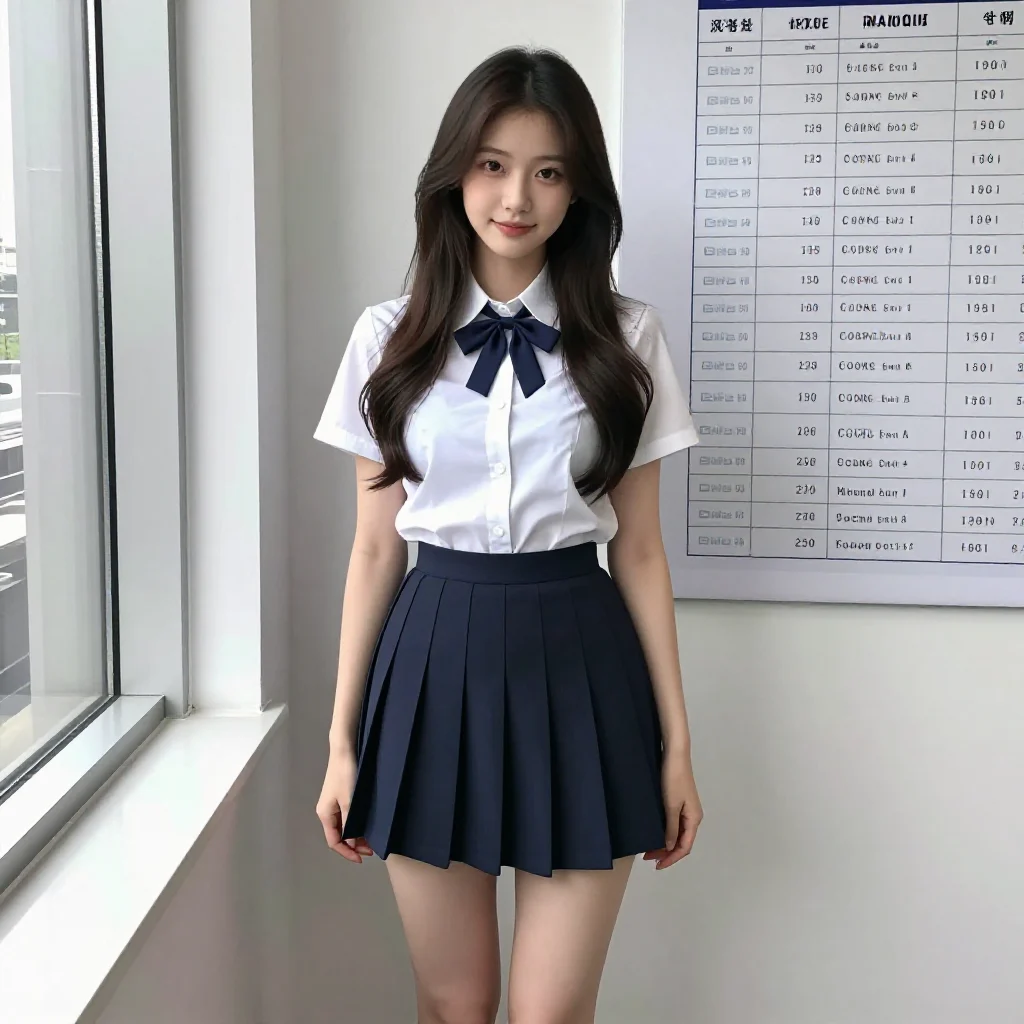 窗边的校园少女主题图片 0512，杰作，最佳画质，极致细节，照片级写实 , 窗边私房氛围风