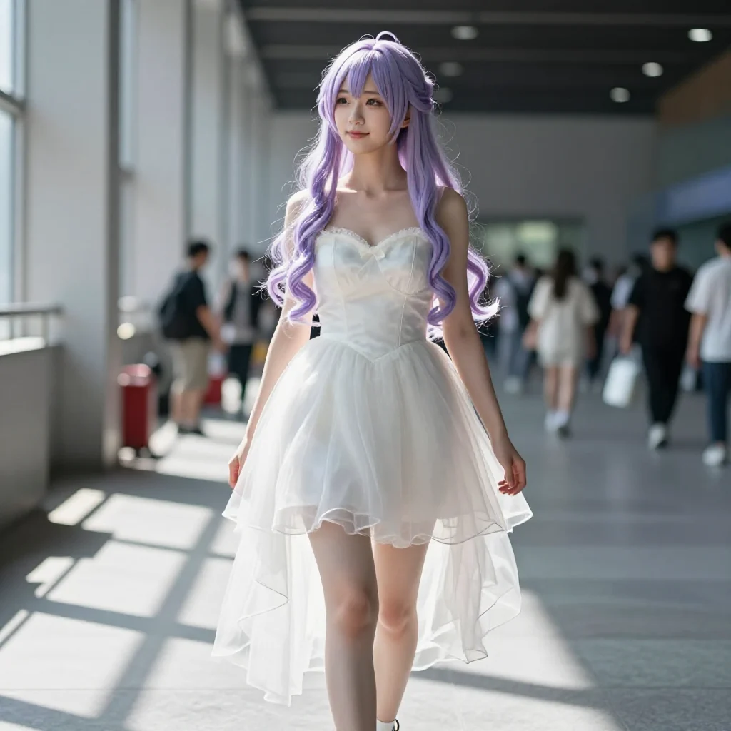 窗边的紫发少女主題圖片 0688，杰作，最佳画质，极致细节，照片级写实 , 清透漫展人像风格