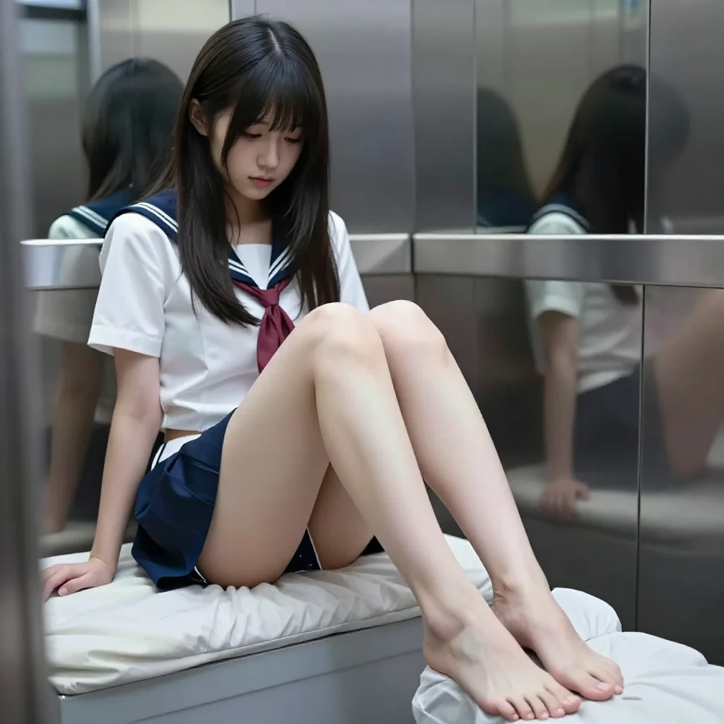 电梯里的少女感主题图片 0693，杰作，最佳画质，极致细节，照片级写实 , 柔光角色人像风格