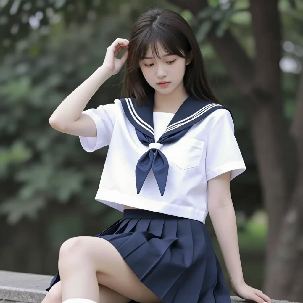 窗边的校园少女主题图片 0729，杰作，最佳画质，极致细节，照片级写实 , 日系清新写真风格