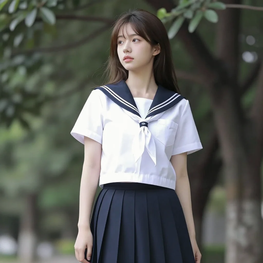 窗边的校园少女主题图片 0734，杰作，最佳画质，极致细节，照片级写实 , 日系清新写真风格