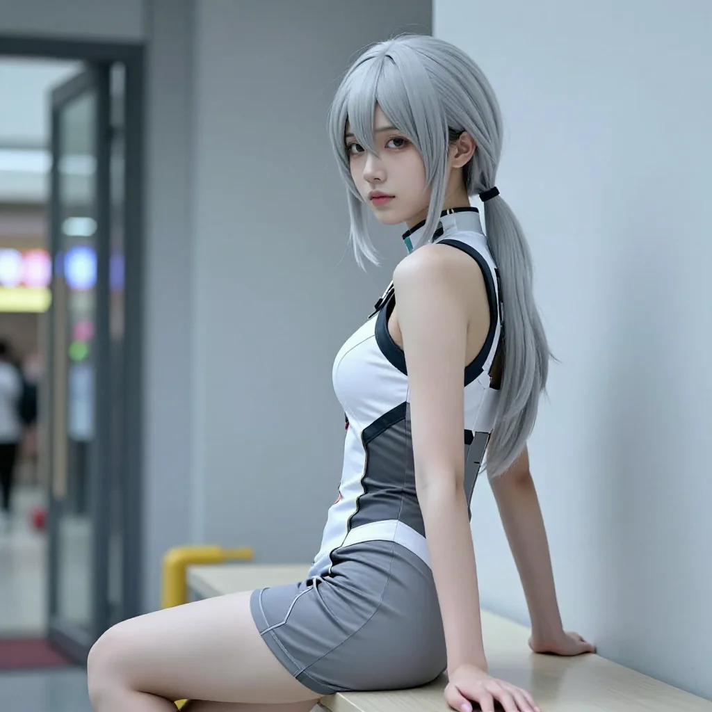 银发少女的校园写真主题图片 0748，杰作，最佳画质，极致细节，照片级写实 , 清新角色私摄风格