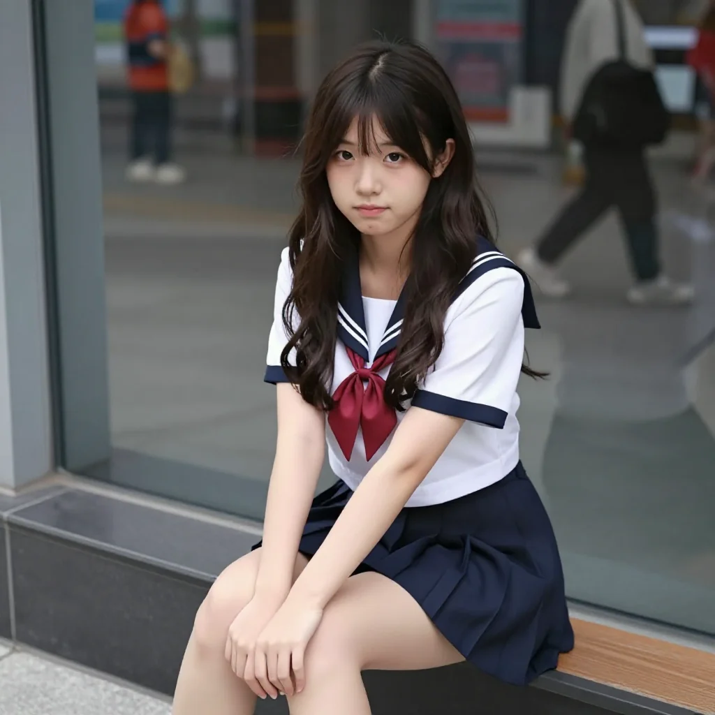 今日份校服少女主题图片 0757，杰作，最佳画质，极致细节，照片级写实 , 动漫展抓拍风格