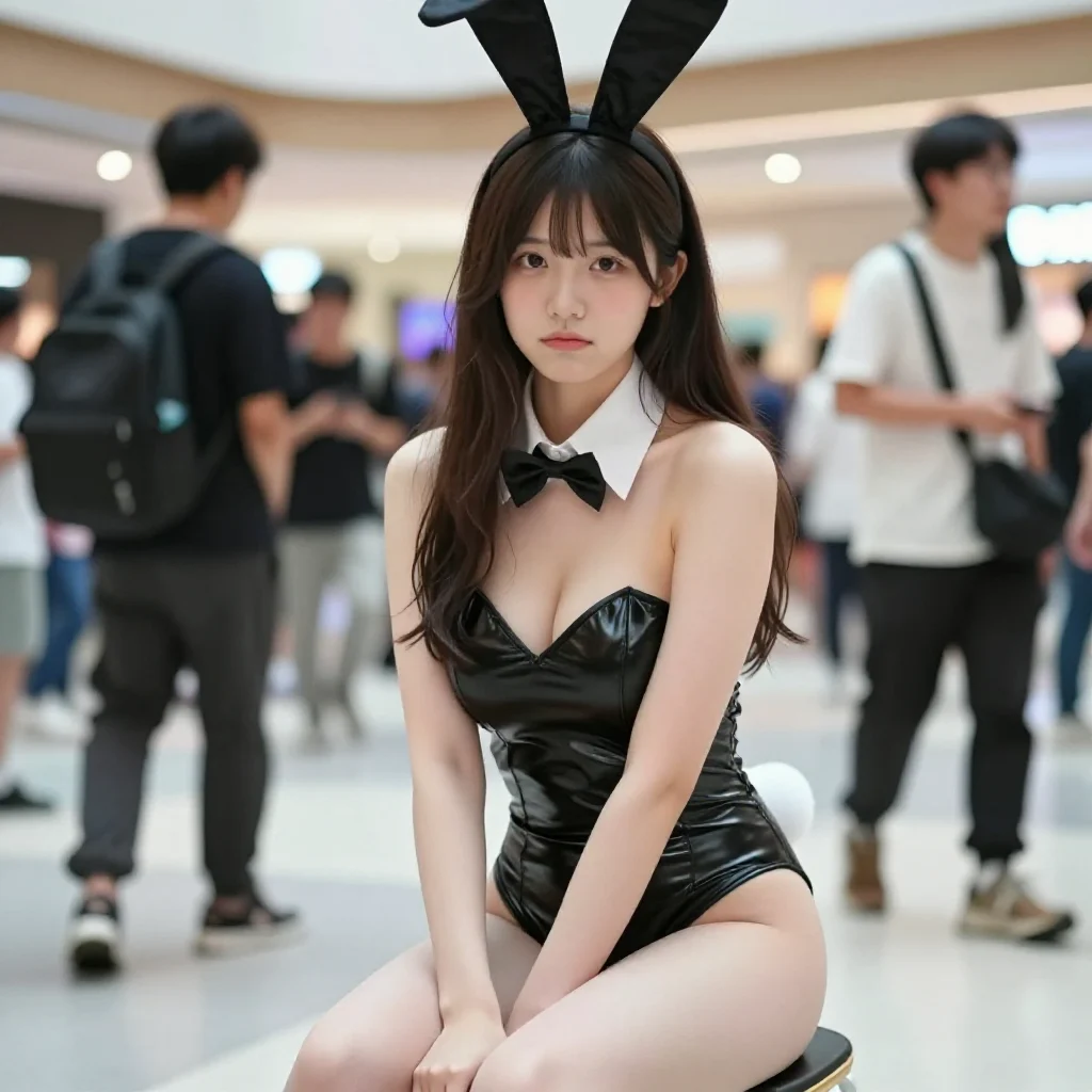 商场偶遇兔女郎主題圖片 0780，杰作，最佳画质，极致细节，照片级写实 , 动漫展抓拍风格