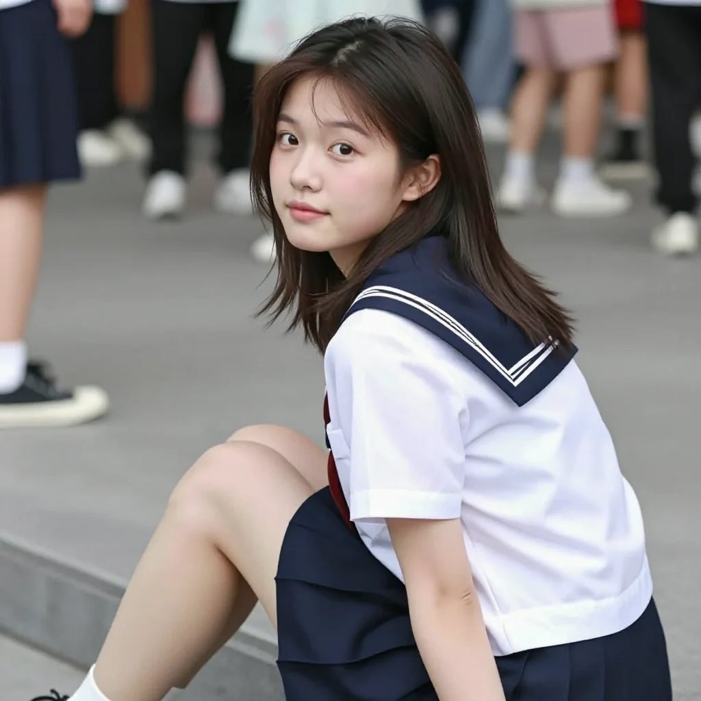 今日份校服少女主题图片 0823，杰作，最佳画质，极致细节，照片级写实 , 清透空气感写真风格