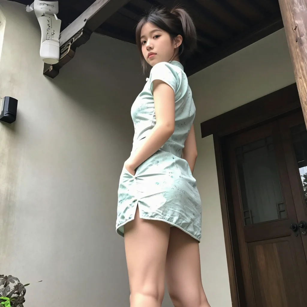 旗袍下的清冷少女主題圖片 0875，杰作，最佳画质，极致细节，照片级写实 , 高细节服装展示风格