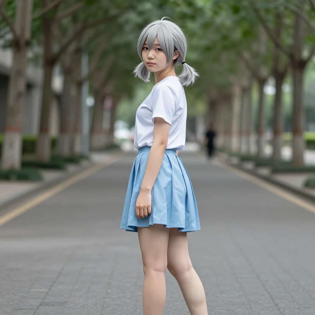 银发少女的校园日常主题图片 0893，杰作，最佳画质，极致细节，照片级写实 , 真实纪实摄影风格