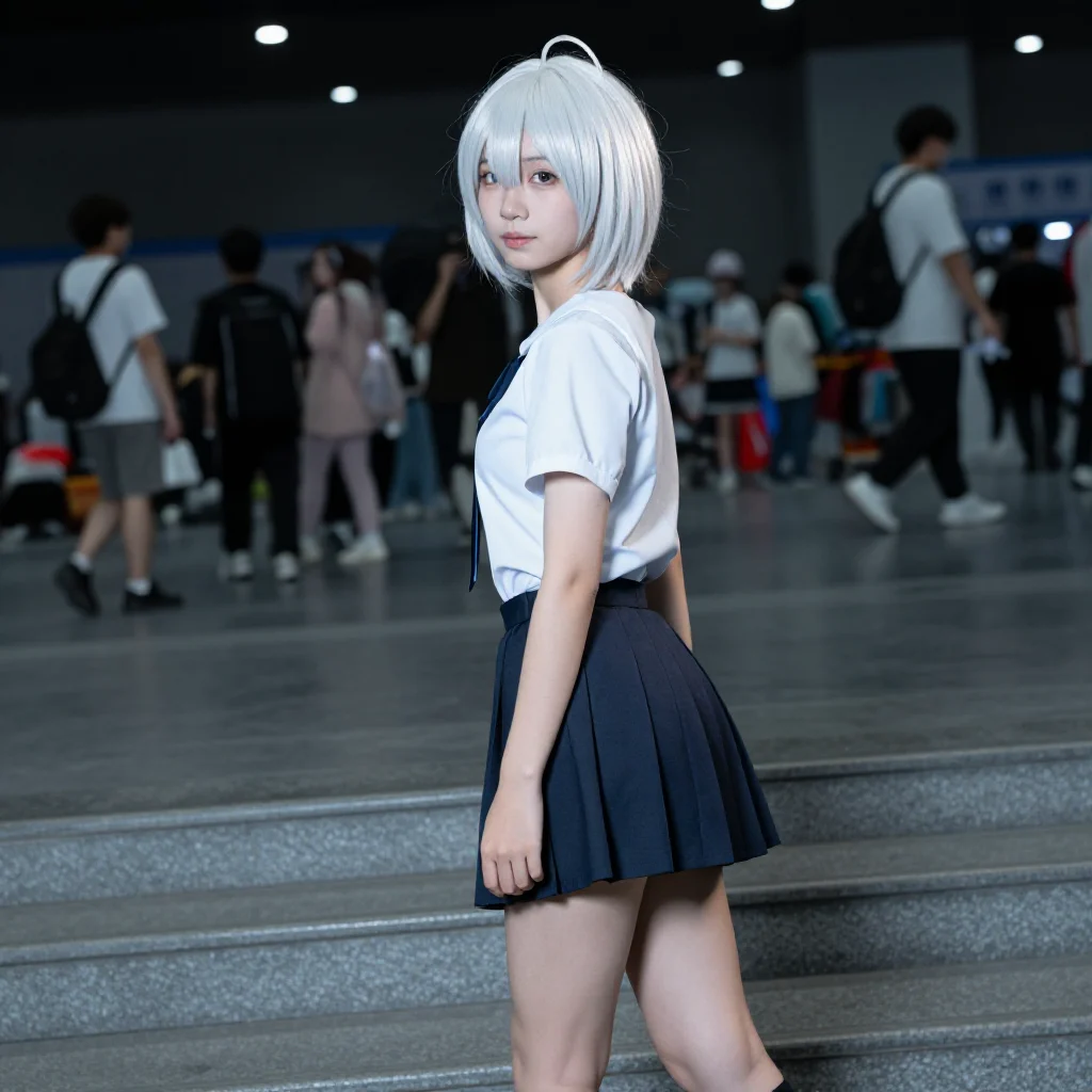 银发少女的校园日常主题图片 0894，杰作，最佳画质，极致细节，照片级写实 , 日系清新写真风格