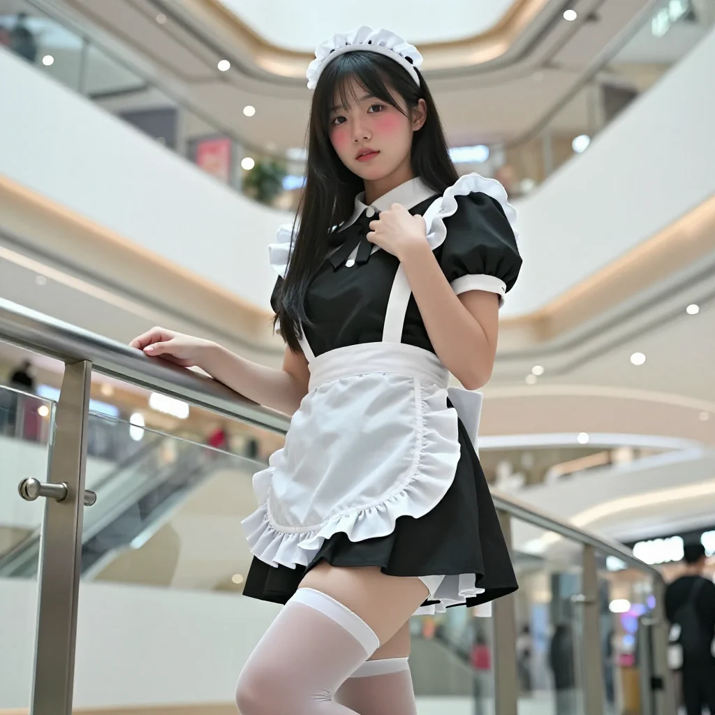 商场偶遇的女仆小姐姐主題圖片 0931，杰作，最佳画质，极致细节，照片级写实 , 高还原角色摄影风格