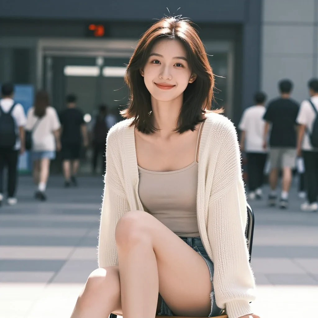 今日份校园少女感主题图片 0933，杰作，最佳画质，极致细节，照片级写实 , 轻胶片漫展摄影风格