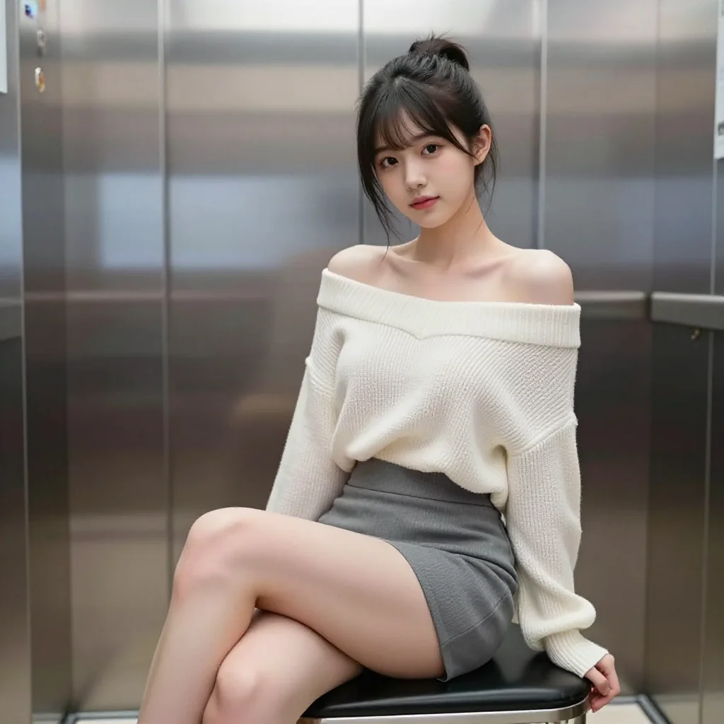 电梯里的温柔时刻主題圖片 0981，杰作，最佳画质，极致细节，照片级写实 , 高还原角色摄影风格