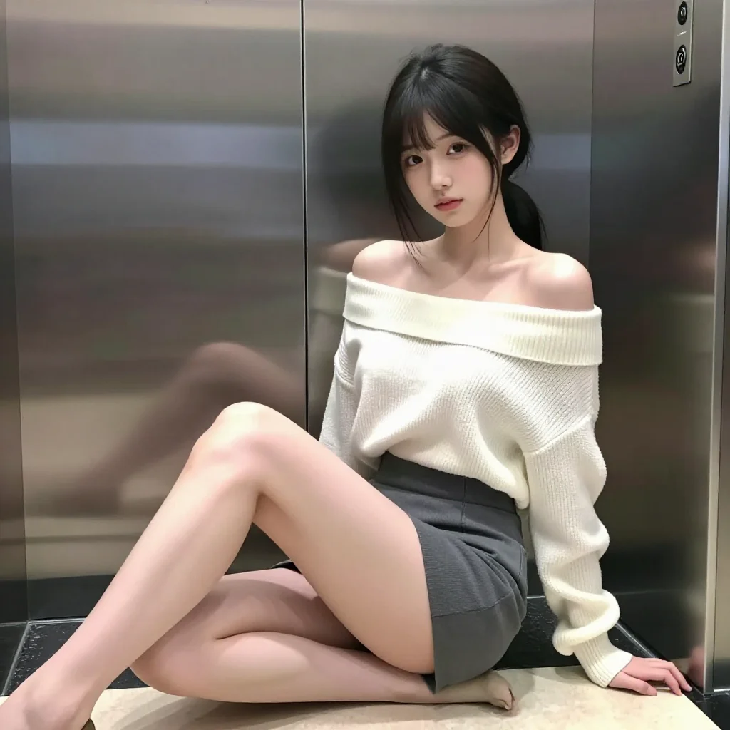 电梯里的温柔时刻主題圖片 0984，杰作，最佳画质，极致细节，照片级写实 , 高还原角色摄影风格