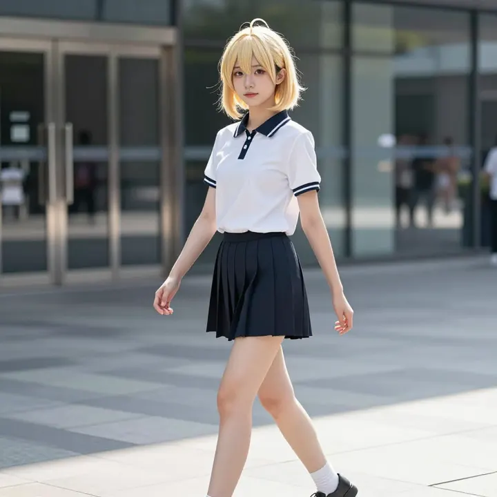 今日份校服少女主題圖片 0011，杰作，最佳画质，极致细节，照片级写实 , 二次元角色写真风格