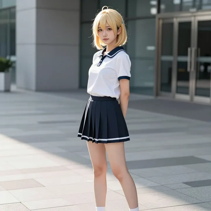 今日份校服少女主題圖片 0012，杰作，最佳画质，极致细节，照片级写实 , 二次元角色写真风格