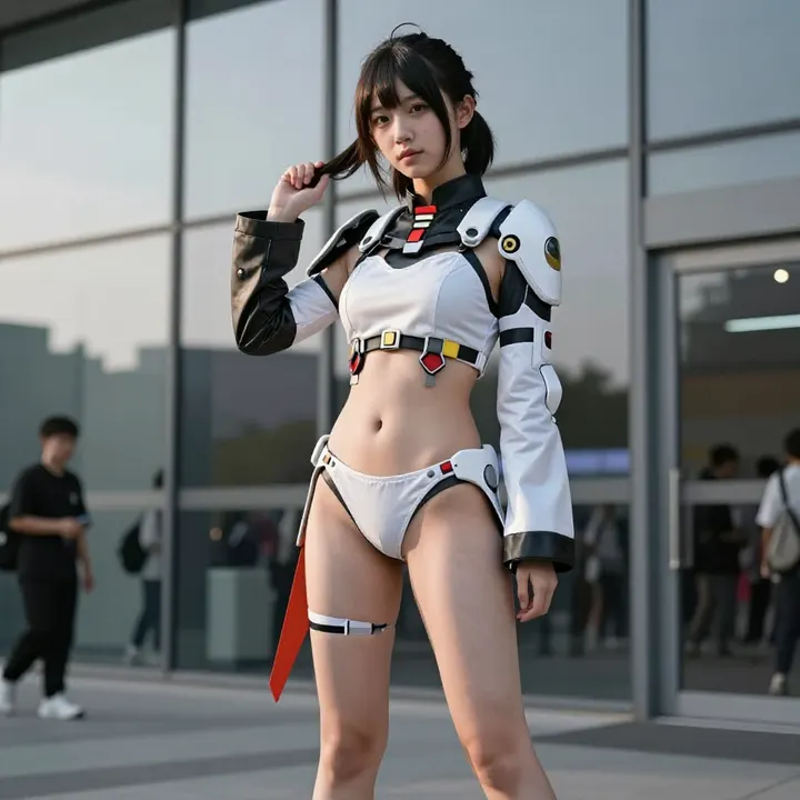 今日份校园风少女写真主题图片 0022，杰作，最佳画质，极致细节，照片级写实 , 动漫展抓拍风格