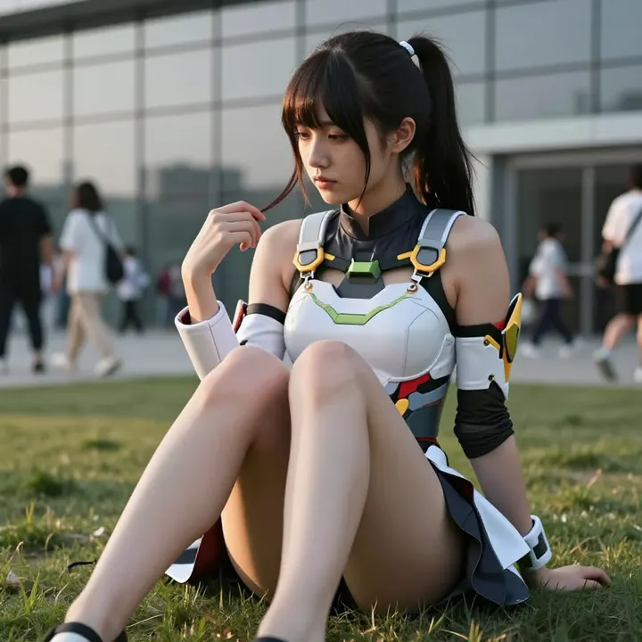 今日份校园风少女写真主题图片 0024，杰作，最佳画质，极致细节，照片级写实 , 动漫展抓拍风格