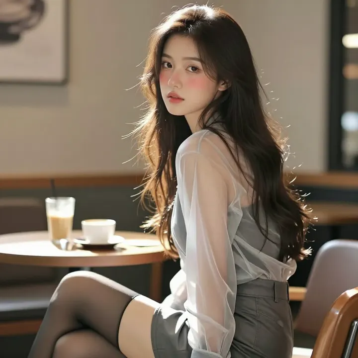 今日份温柔少女感主题图片 0071，杰作，最佳画质，极致细节，照片级写实 , 逆光氛围人像风格