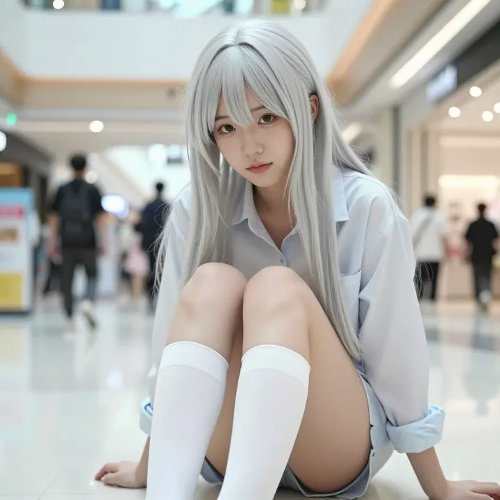 银发少女的日常写真主題圖片 0075，杰作，最佳画质，极致细节，照片级写实 , 清新角色私摄风格