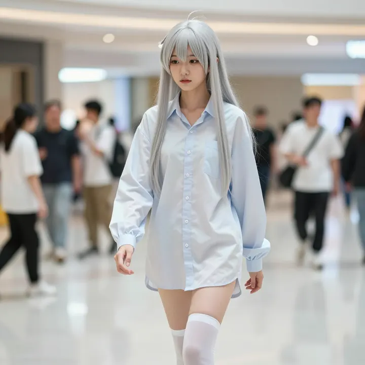 银发少女的日常写真主題圖片 0077，杰作，最佳画质，极致细节，照片级写实 , 清新角色私摄风格