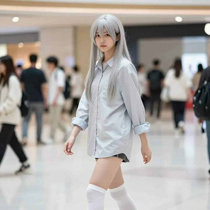 银发少女的日常写真主題圖片 0080，杰作，最佳画质，极致细节，照片级写实 , 清新角色私摄风格