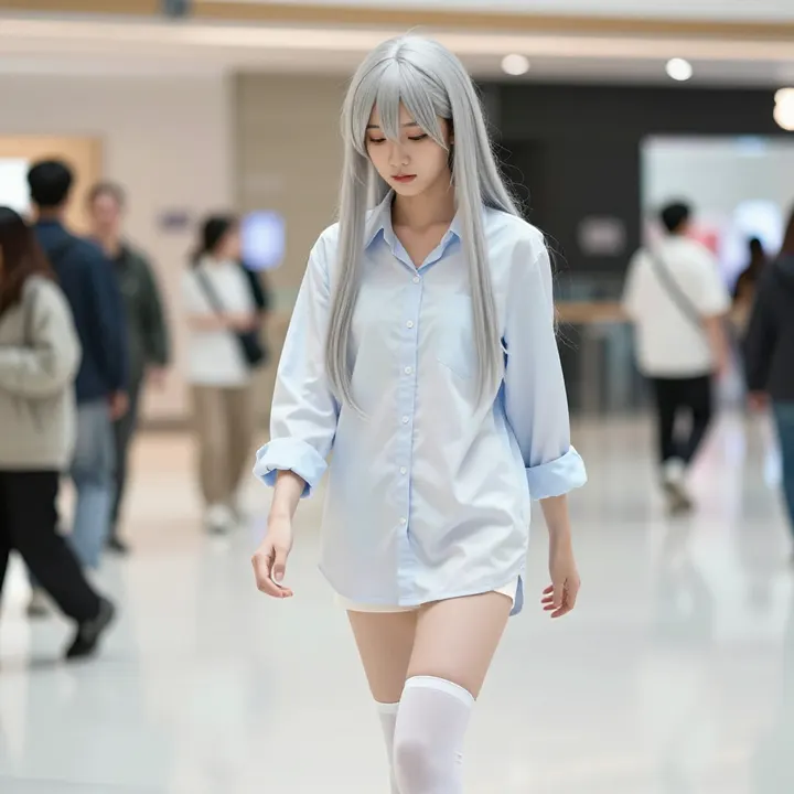 银发少女的日常写真主題圖片 0081，杰作，最佳画质，极致细节，照片级写实 , 清新角色私摄风格