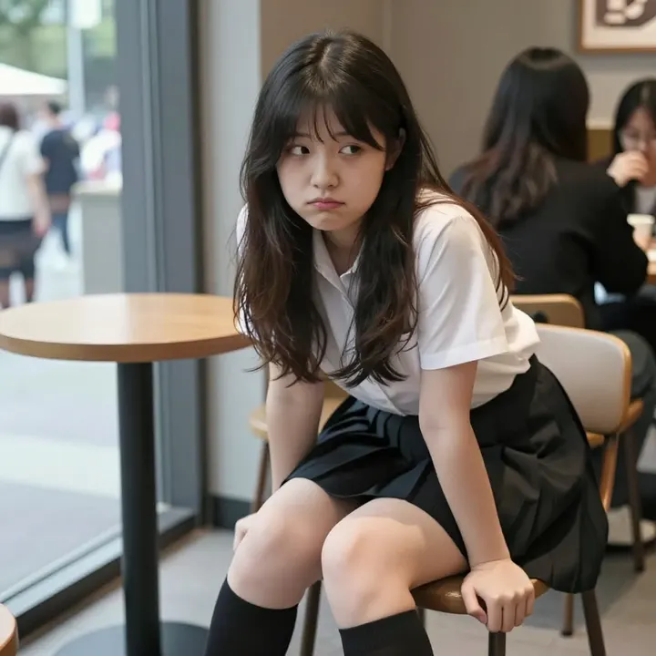 咖啡馆里的少女时光主题图片 0216，杰作，最佳画质，极致细节，照片级写实 , 动漫展抓拍风格