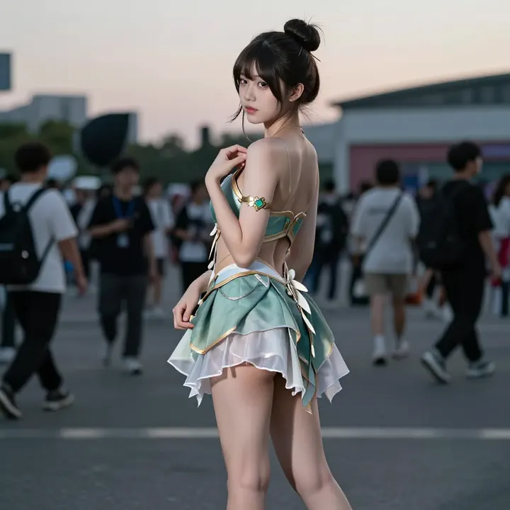 暮色下的角色扮演主题图片 0288，杰作，最佳画质，极致细节，照片级写实 , 真实漫展现场还原风格