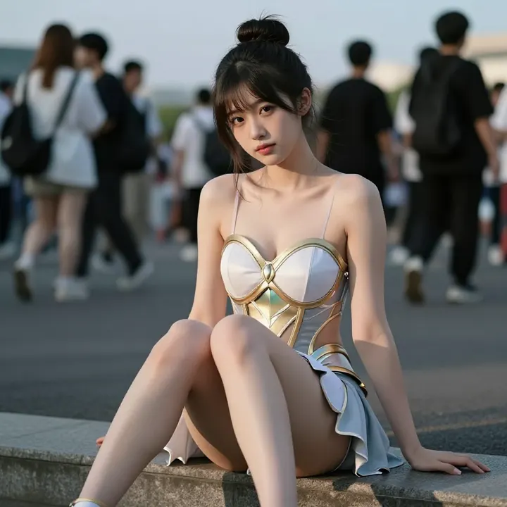 暮色下的角色扮演主题图片 0294，杰作，最佳画质，极致细节，照片级写实 , 真实漫展现场还原风格