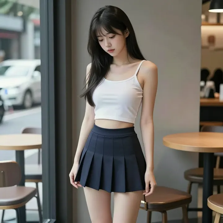 今日份校园写真主题图片 0372，杰作，最佳画质，极致细节，照片级写实 , 冷色调角色写真风格