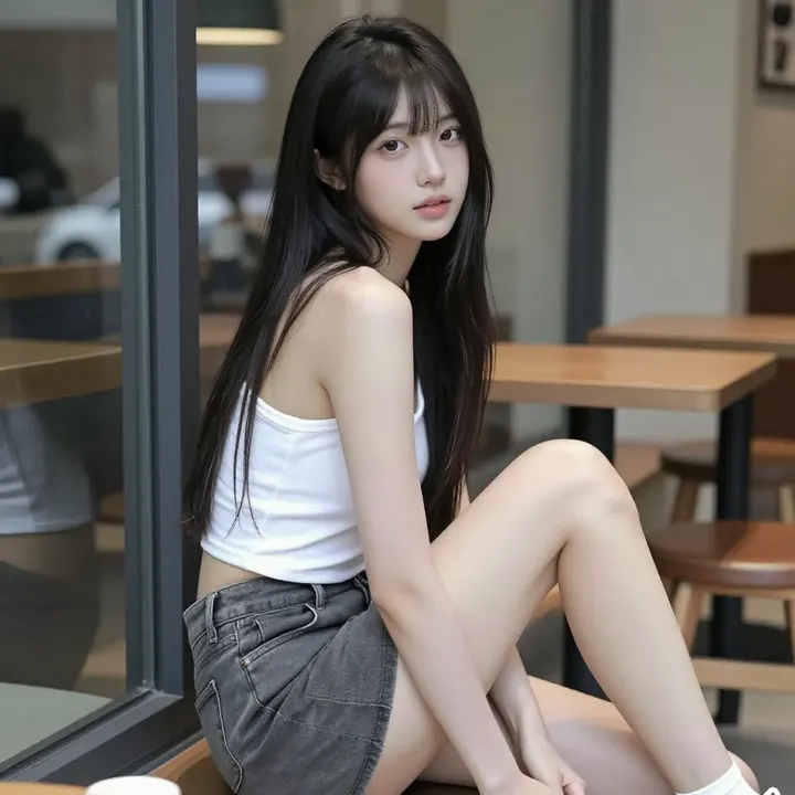 今日份校园写真主题图片 0376，杰作，最佳画质，极致细节，照片级写实 , 冷色调角色写真风格