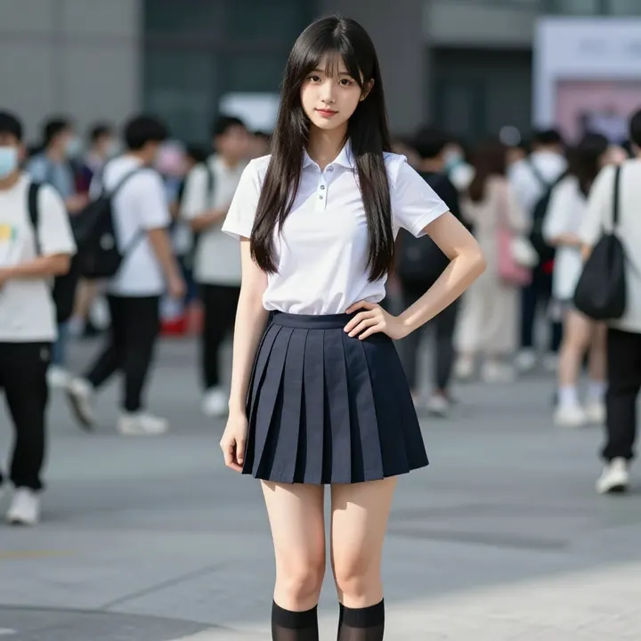 今日份校园风写真主题图片 0444，杰作，最佳画质，极致细节，照片级写实 , 日常随性街拍风格