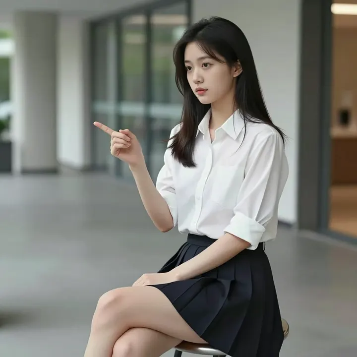 今日份校园少女感主题图片 0469，杰作，最佳画质，极致细节，照片级写实 , 轻熟通勤写真风