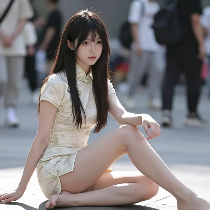 旗袍少女的日常主题图片 0496，杰作，最佳画质，极致细节，照片级写实 , 都市街拍纪实风