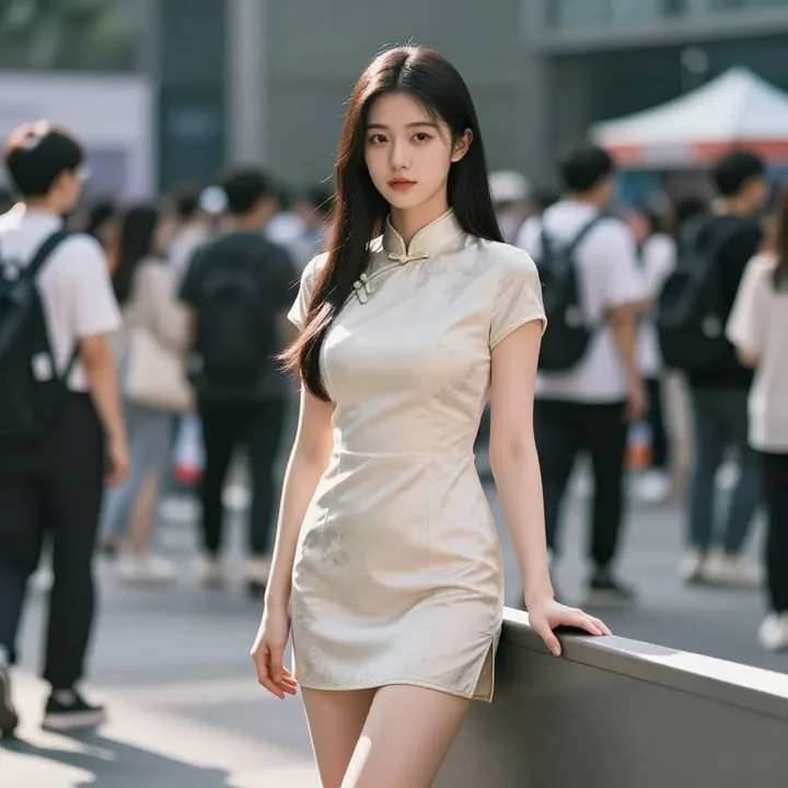 旗袍少女的日常主题图片 0497，杰作，最佳画质，极致细节，照片级写实 , 都市街拍纪实风