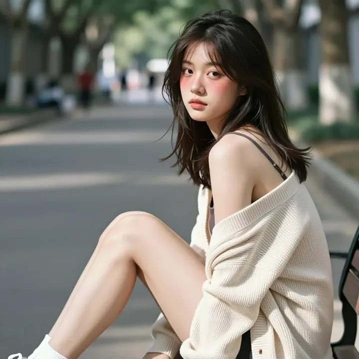 今日份校园风少女感主题图片 0505，杰作，最佳画质，极致细节，照片级写实 , 二次元角色写真风格