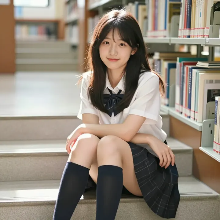 图书馆里的学姐主题图片 0600，杰作，最佳画质，极致细节，照片级写实 , 逆光氛围人像风格