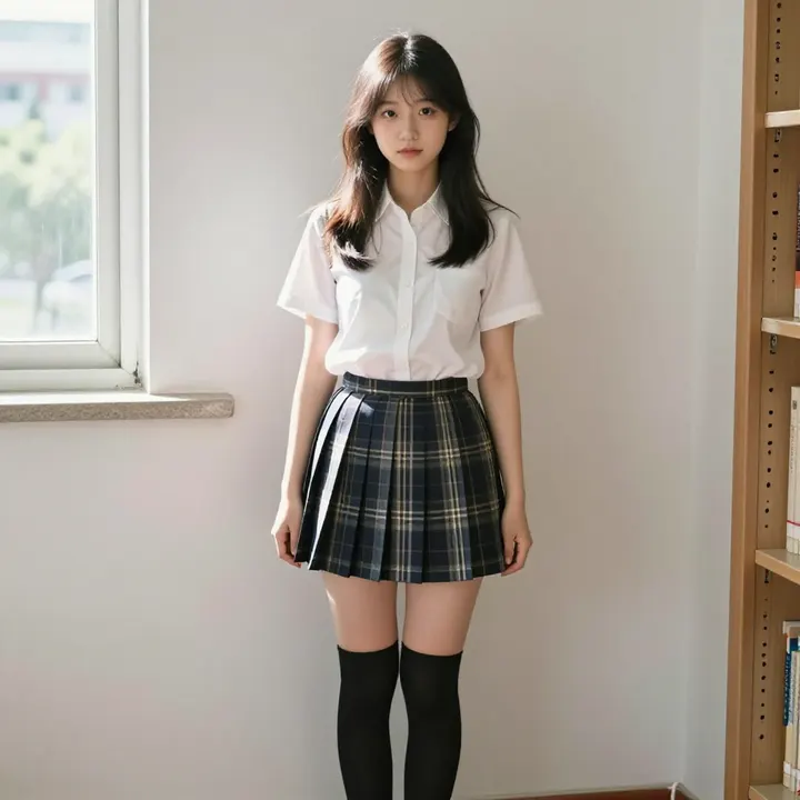 图书馆里的学姐主题图片 0601，杰作，最佳画质，极致细节，照片级写实 , 逆光氛围人像风格