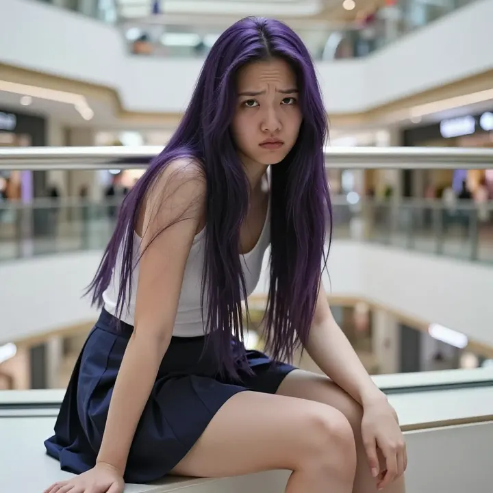 紫发少女的午后主题图片 0651，杰作，最佳画质，极致细节，照片级写实 , 自然生活抓拍风格